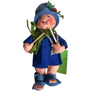 Vintage 1987 Annalee Dolls Christmas Boy Doll 8" X 3.5"